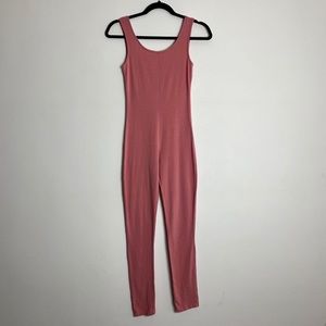 Dusty Rose Jersey Material Jumpsuit - Size Small